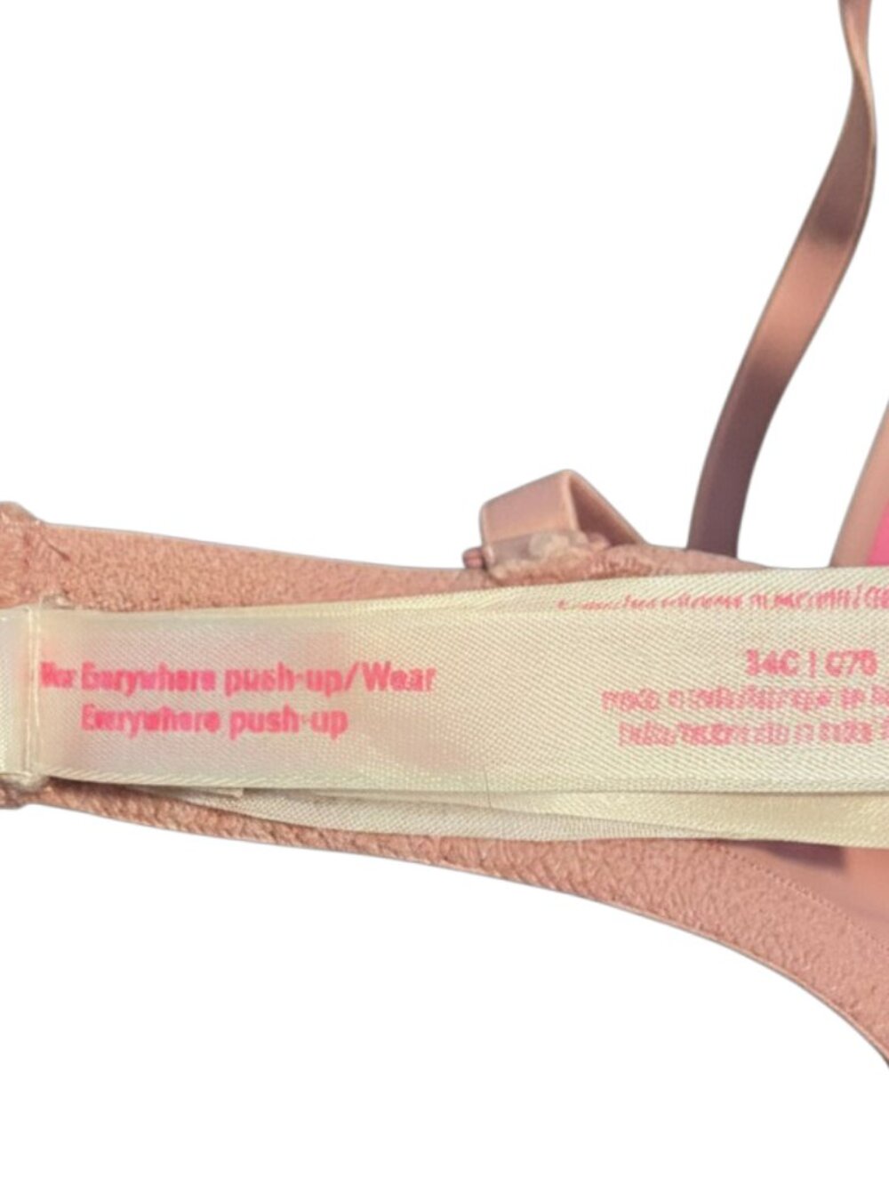 EUC PINK Victoria's Secret Wear Everywhere Push Up Bra Size:  34C - Picture 3 of 3